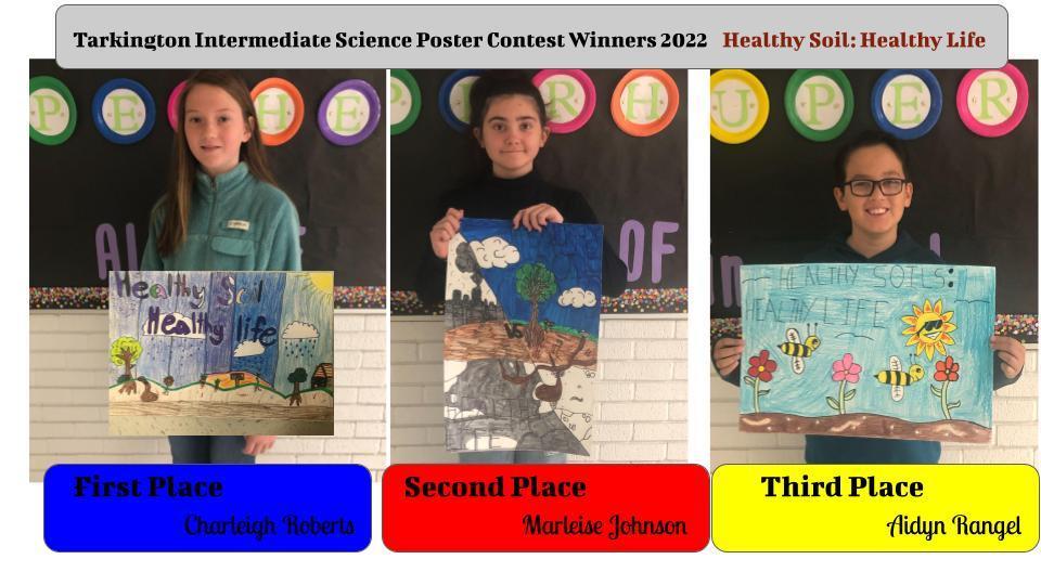 student with science posters - winners